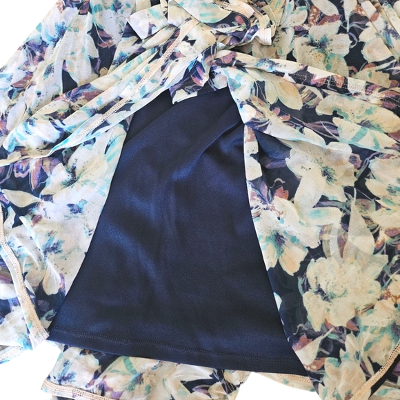 Simply Vera Vera Wang Floral Sleeveless Garden Party Dress, Blue, Size Petite XL - Picture 9 of 11